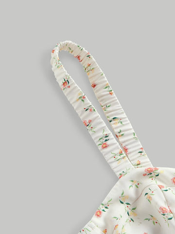 Ditsy Floral Print Cami Top & Two Layer Hem Skirt