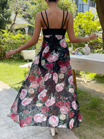 Floral Print Cami Romper