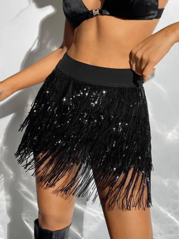 ICON Fringe Trim Sequin Decor Skirt