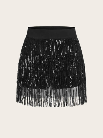ICON Fringe Trim Sequin Decor Skirt