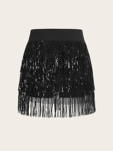 ICON Fringe Trim Sequin Decor Skirt