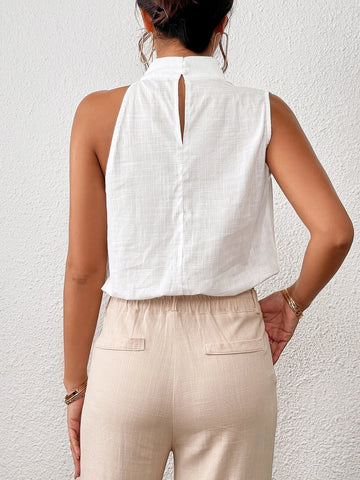 Unity Solid Mock Neck Blouse