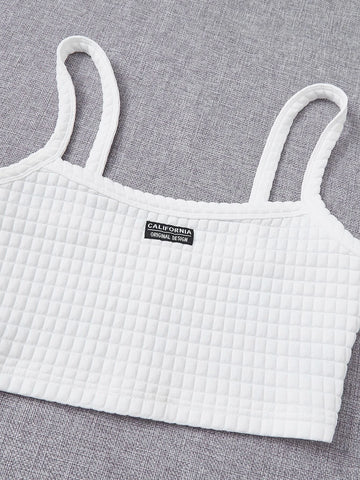 Letter Patched Detail Cami Top & Skirt