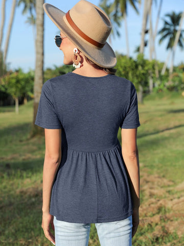 EMERY ROSE Solid Peplum Tee