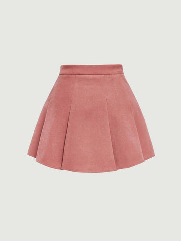 MOD Button Front Pleated Skirt