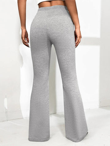 EZwear Drawstring Waist Flare Leg Pants