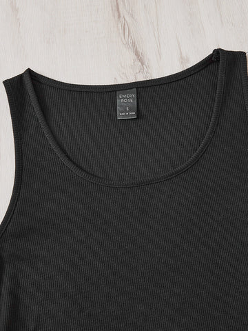 Solid Tank Top & Dalmatian Print Paperbag Waist Belted Shorts