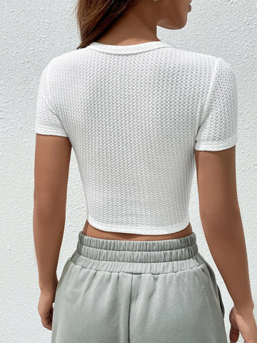 EZwear Building Print Crop Tee