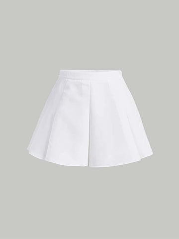 MOD Solid Boxy Pleated Skirt