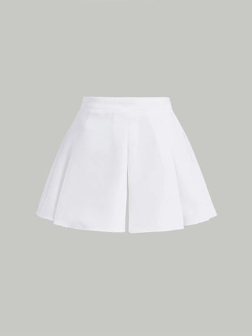 MOD Solid Boxy Pleated Skirt