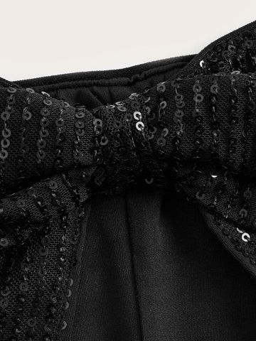 Split Hem Sequin Tube Top & Bodycon Skirt