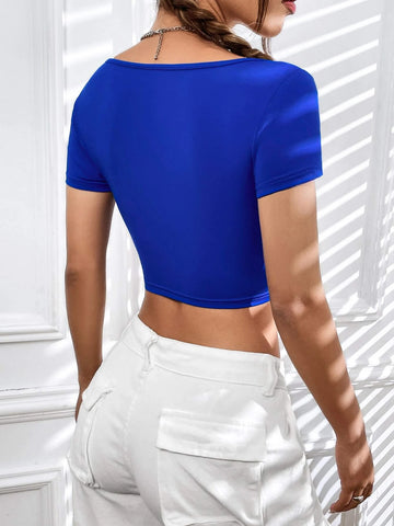 EZwear Scoop Neck Crop Tee