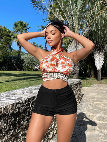 SXY Solid Skinny Shorts