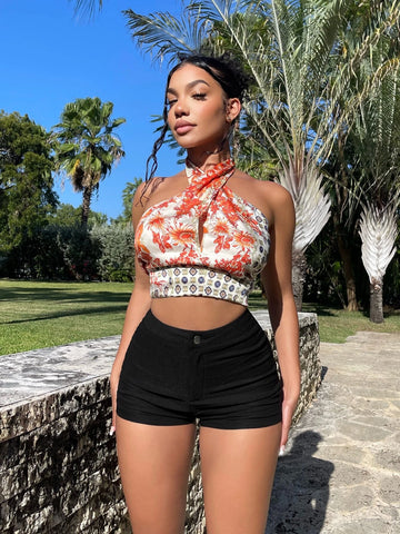 SXY Solid Skinny Shorts