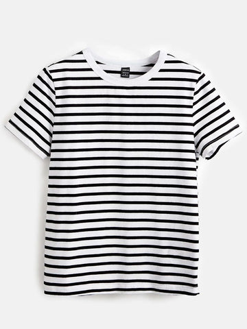 BASICS Cotton Striped Print Tee