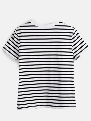 BASICS Cotton Striped Print Tee