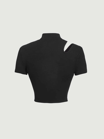 MOD Cut Out Mock Neck Tee