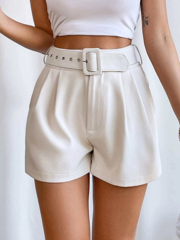 Unity Fold Pleated Belted Wide Leg Shorts