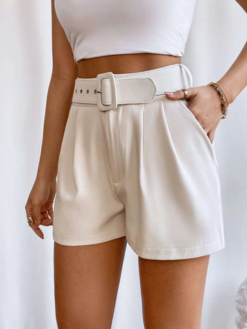 Unity Fold Pleated Belted Wide Leg Shorts