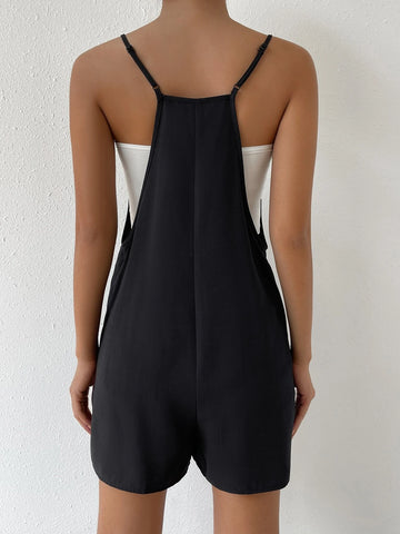 Dual Pocket Cami Romper Without Tube Top