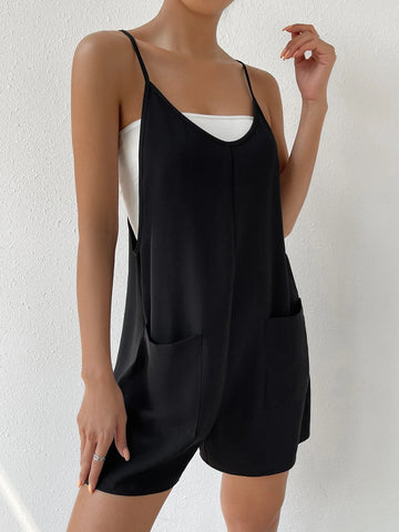 Dual Pocket Cami Romper Without Tube Top