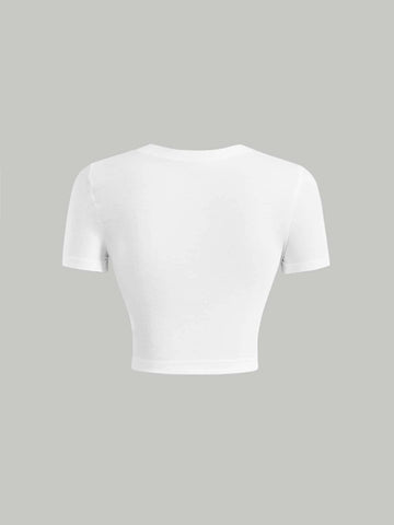 MOD Floral & Slogan Graphic Crop Tee