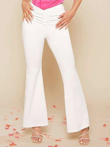 BAE Ruched Front Flare Leg Pants