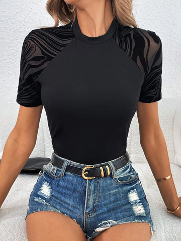 Unity Contrast Mesh Raglan Sleeve Tee