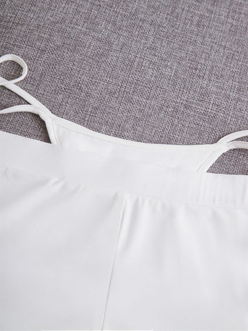 ICON Rhinestone Letter Graphic Cut Out Waist Shorts