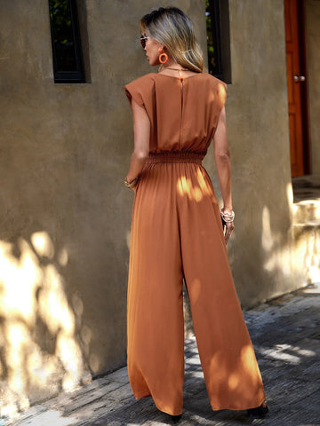 EMERY ROSE Solid Slant Pocket Wide Leg Jumpsuit
