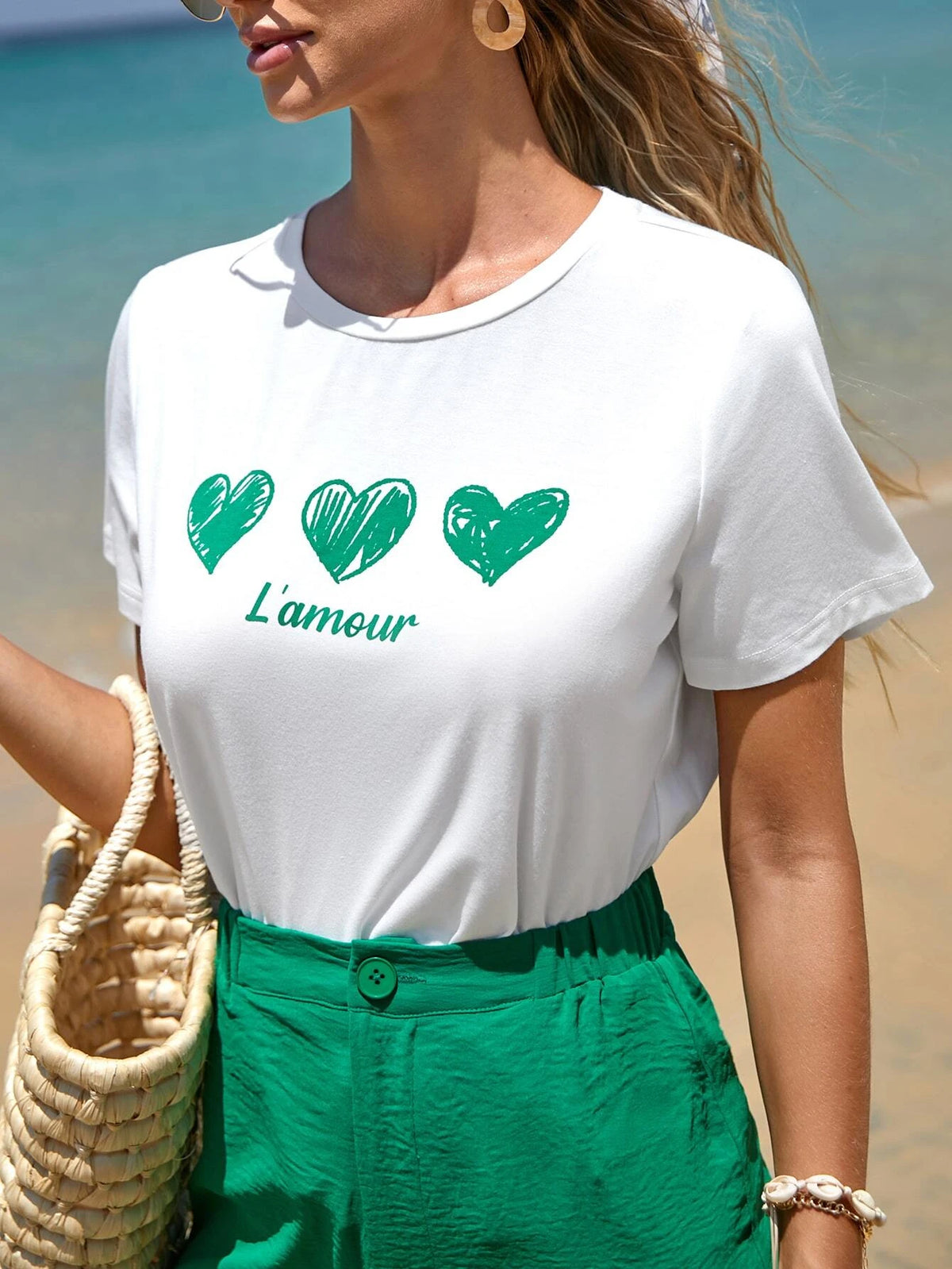 Frenchy Heart & Letter Graphic Tee