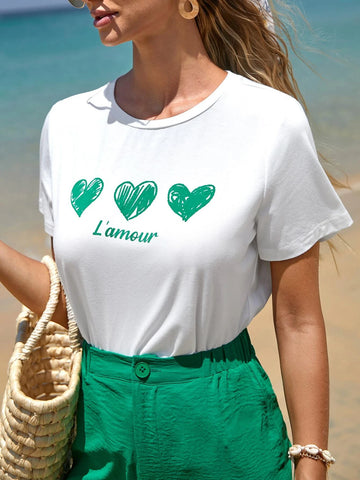 Frenchy Heart & Letter Graphic Tee