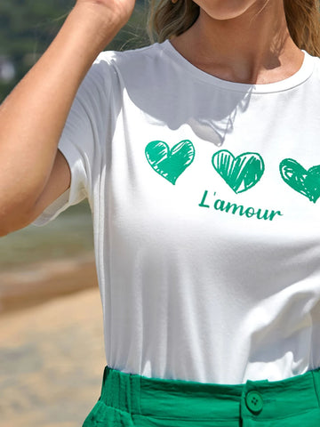 Frenchy Heart & Letter Graphic Tee