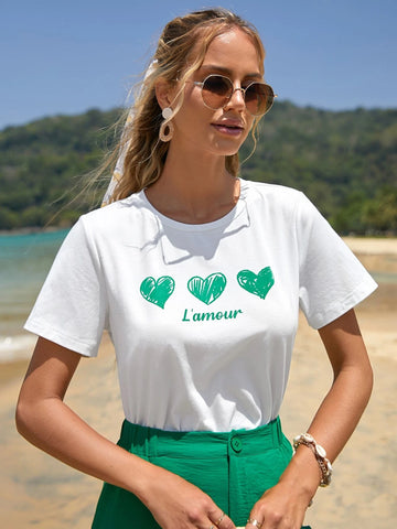 Frenchy Heart & Letter Graphic Tee
