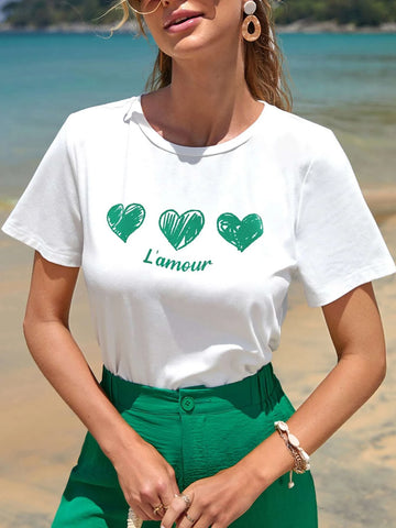 Frenchy Heart & Letter Graphic Tee