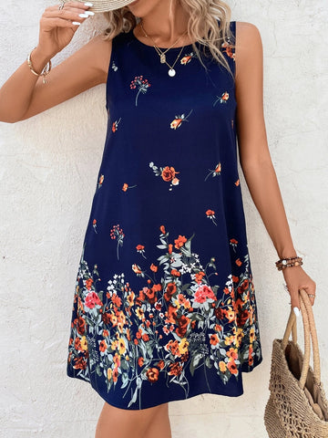 EMERY ROSE Floral Print Sleeveless Dress