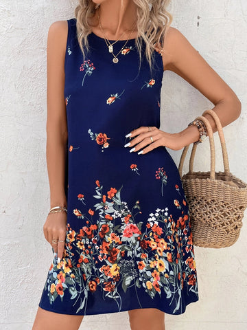EMERY ROSE Floral Print Sleeveless Dress