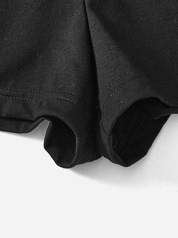 Solid Frill Trim Tube Romper