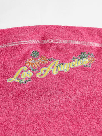 Letter Embroidery Contrast Side Seam Tube Bodycon Dress