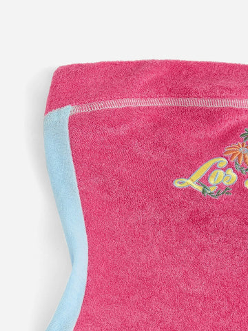 Letter Embroidery Contrast Side Seam Tube Bodycon Dress