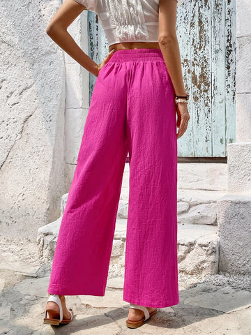 VCAY Solid Wide Leg Pants