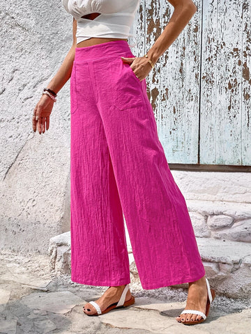 VCAY Solid Wide Leg Pants