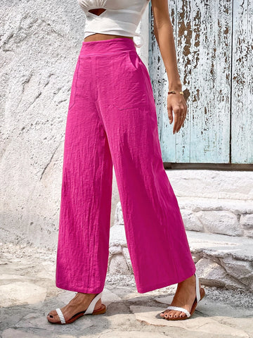 VCAY Solid Wide Leg Pants