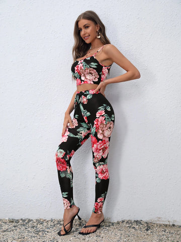 Floral Print Cami Top & Leggings