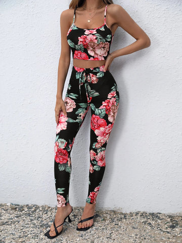 Floral Print Cami Top & Leggings