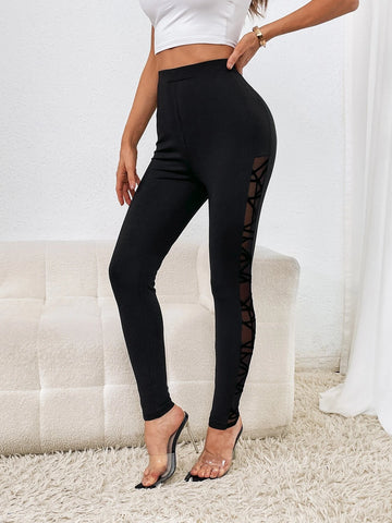 Unity Contrast Mesh High Waist Leggings