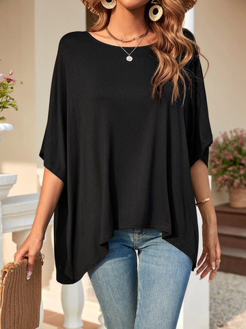 EMERY ROSE Solid Batwing Sleeve Tee