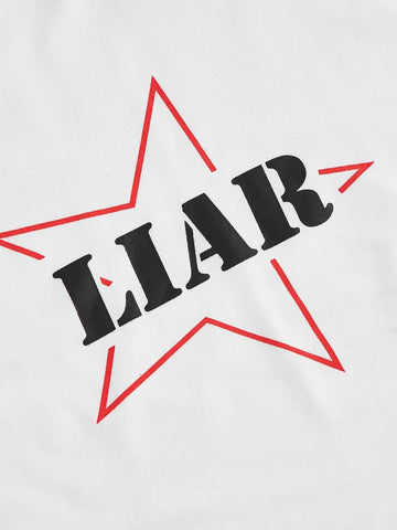 EZwear Letter Graphic Contrast Raglan Sleeve Crop Tee