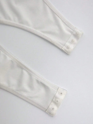 One Shoulder Ruffle Trim Bodysuit