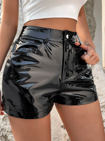 SXY High Waist PU Shorts